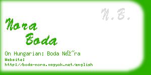 nora boda business card